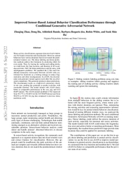Improved Sensor-Based Animal Behavior Classification Performance through
  Conditional Generative Adversarial Network