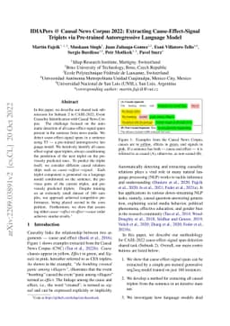 IDIAPers @ Causal News Corpus 2022: Extracting Cause-Effect-Signal
  Triplets via Pre-trained Autoregressive Language Model