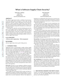 What is Software Supply Chain Security?