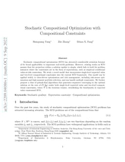 Stochastic Compositional Optimization with Compositional Constraints