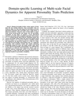 Domain-specific Learning of Multi-scale Facial Dynamics for Apparent
  Personality Traits Prediction