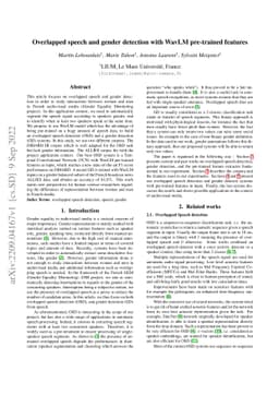 Overlapped speech and gender detection with WavLM pre-trained features