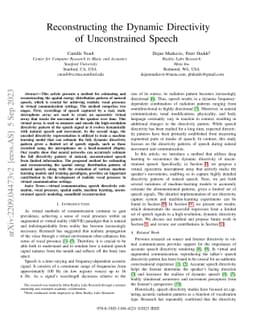 Reconstructing the Dynamic Directivity of Unconstrained Speech