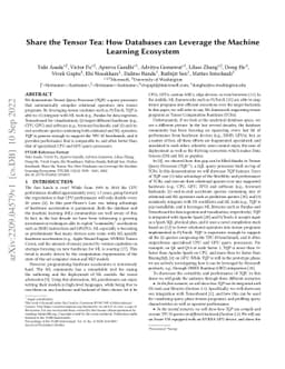 Share the Tensor Tea: How Databases can Leverage the Machine Learning
  Ecosystem