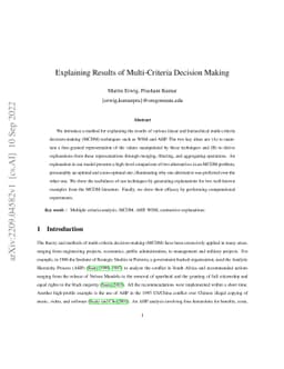 Explaining Results of Multi-Criteria Decision Making