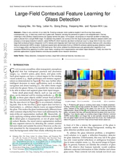 Large-Field Contextual Feature Learning for Glass Detection