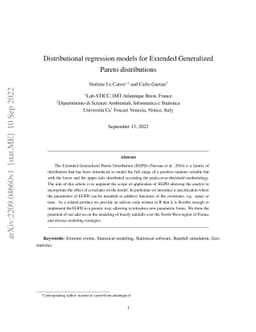 Distributional regression models for Extended Generalized Pareto
  distributions