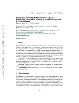 Symbolic Knowledge Extraction from Opaque Predictors Applied to
  Cosmic-Ray Data Gathered with LISA Pathfinder