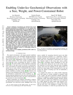Enabling Under-Ice Geochemical Observations with a Size, Weight, and
  Power-Constrained Robot