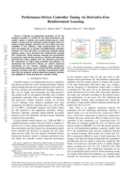 Performance-Driven Controller Tuning via Derivative-Free Reinforcement
  Learning