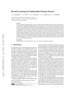 Kernel Learning for Explainable Climate Science