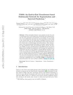 TMSS: An End-to-End Transformer-based Multimodal Network for
  Segmentation and Survival Prediction