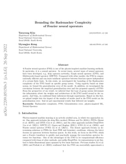 Bounding the Rademacher Complexity of Fourier neural operators