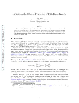 A Note on the Efficient Evaluation of PAC-Bayes Bounds