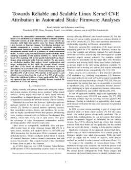 Towards Reliable and Scalable Linux Kernel CVE Attribution in Automated
  Static Firmware Analyses