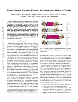Elastic Context: Encoding Elasticity for Data-driven Models of Textiles