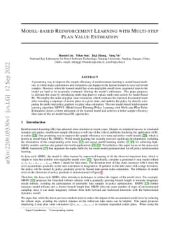 Model-based Reinforcement Learning with Multi-step Plan Value Estimation
