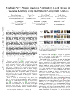 Cocktail Party Attack: Breaking Aggregation-Based Privacy in Federated
  Learning using Independent Component Analysis