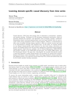 Learning domain-specific causal discovery from time series