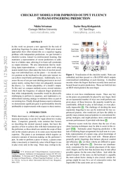 Checklist Models for Improved Output Fluency in Piano Fingering
  Prediction