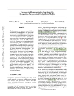 Unsupervised representation learning with recognition-parametrised
  probabilistic models