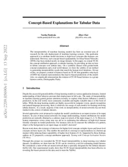Concept-Based Explanations for Tabular Data