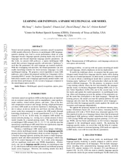Learning ASR pathways: A sparse multilingual ASR model