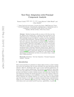 Test-Time Adaptation with Principal Component Analysis