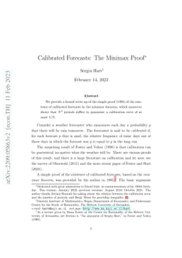 Calibrated Forecasts: The Minimax Proof