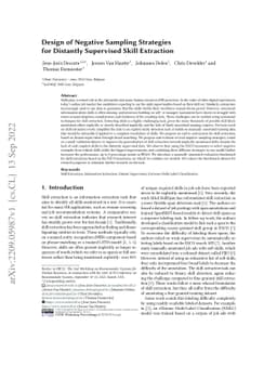 Design of Negative Sampling Strategies for Distantly Supervised Skill
  Extraction