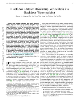 Black-box Dataset Ownership Verification via Backdoor Watermarking