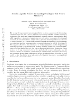Acoustic-Linguistic Features for Modeling Neurological Task Score in
  Alzheimer's