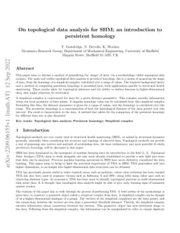 On topological data analysis for SHM; an introduction to persistent
  homology