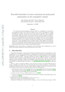 Tractable hierarchies of convex relaxations for polynomial optimization
  on the nonnegative orthant
