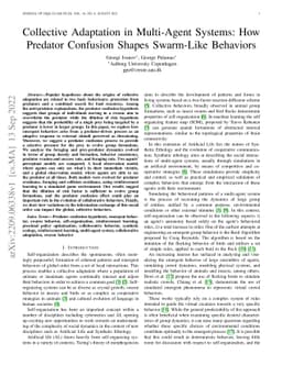 Collective Adaptation in Multi-Agent Systems: How Predator Confusion
  Shapes Swarm-Like Behaviors
