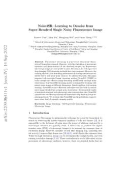 Noise2SR: Learning to Denoise from Super-Resolved Single Noisy
  Fluorescence Image