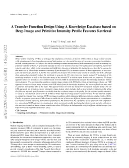 A Transfer Function Design Using A Knowledge Database based on Deep
  Image and Primitive Intensity Profile Features Retrieval