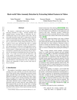 Real-world Video Anomaly Detection by Extracting Salient Features in
  Videos