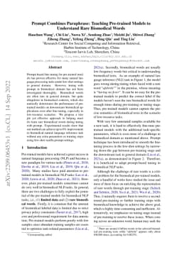 Prompt Combines Paraphrase: Teaching Pre-trained Models to Understand
  Rare Biomedical Words