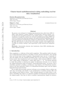 Cluster-based multidimensional scaling embedding tool for data
  visualization