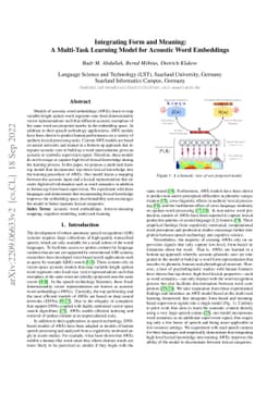 Integrating Form and Meaning: A Multi-Task Learning Model for Acoustic
  Word Embeddings