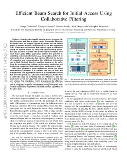 Efficient Beam Search for Initial Access Using Collaborative Filtering
