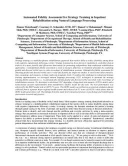 Automated Fidelity Assessment for Strategy Training in Inpatient
  Rehabilitation using Natural Language Processing