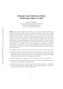 Drawing Causal Inferences About Performance Effects in NLP