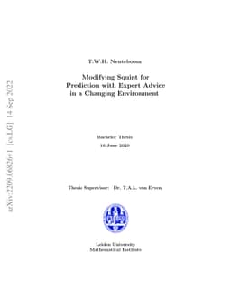Modifying Squint for Prediction with Expert Advice in a Changing
  Environment