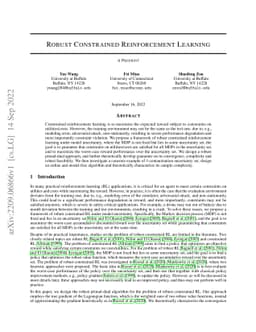 Robust Constrained Reinforcement Learning