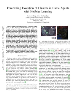 Forecasting Evolution of Clusters in Game Agents with Hebbian Learning