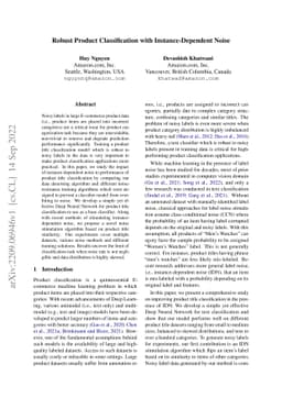 Robust Product Classification with Instance-Dependent Noise