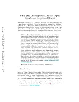 MIPI 2022 Challenge on RGB+ToF Depth Completion: Dataset and Report
