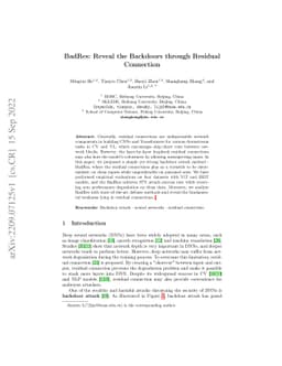 BadRes: Reveal the Backdoors through Residual Connection